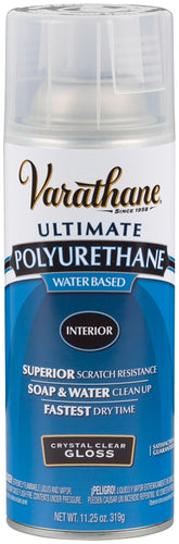 Rust-Oleum 200081 Polyurethane, Gloss, Liquid, Crystal Clear, 11.25 oz, Aerosol Can